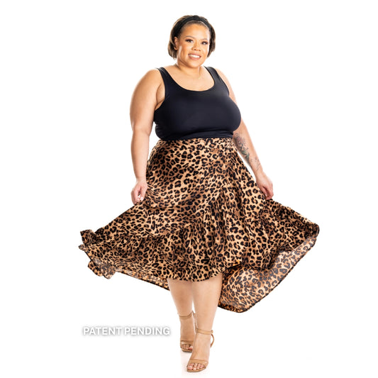 ZaZa Classic Leopard Curvy Skirt