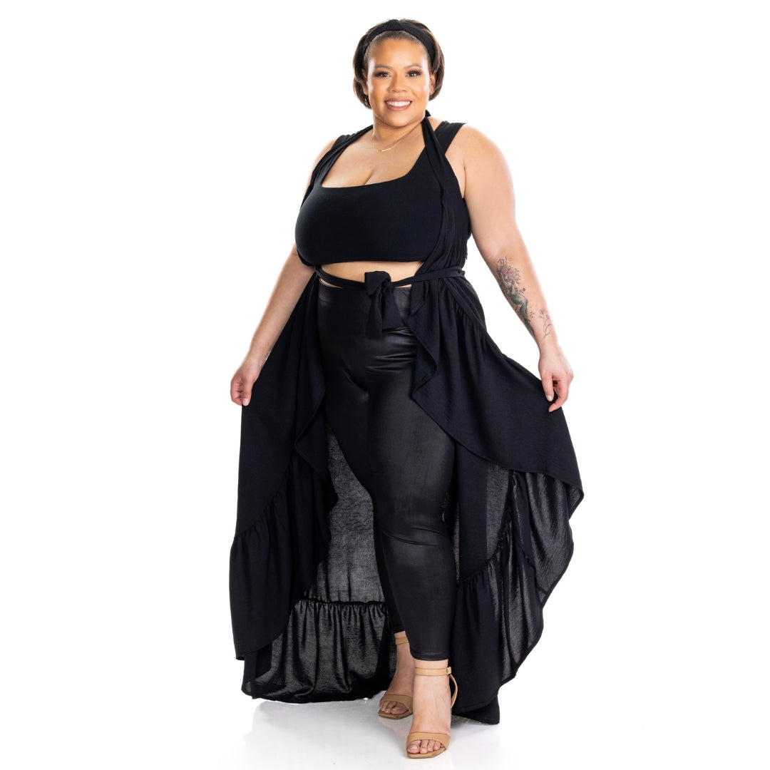 ZaZa Black Curvy  Skirt