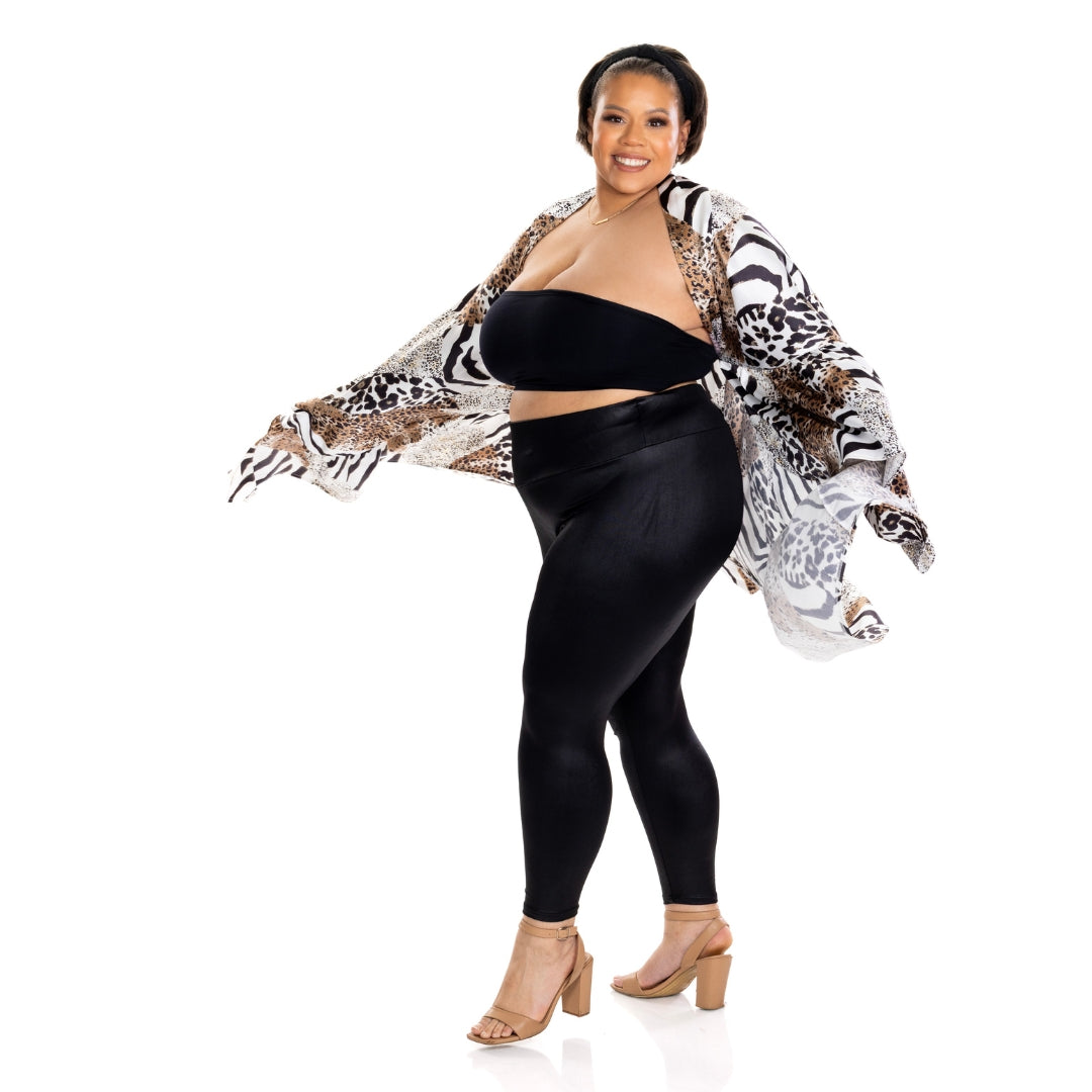ZaZa Silk Animal Print Curvy Skirt