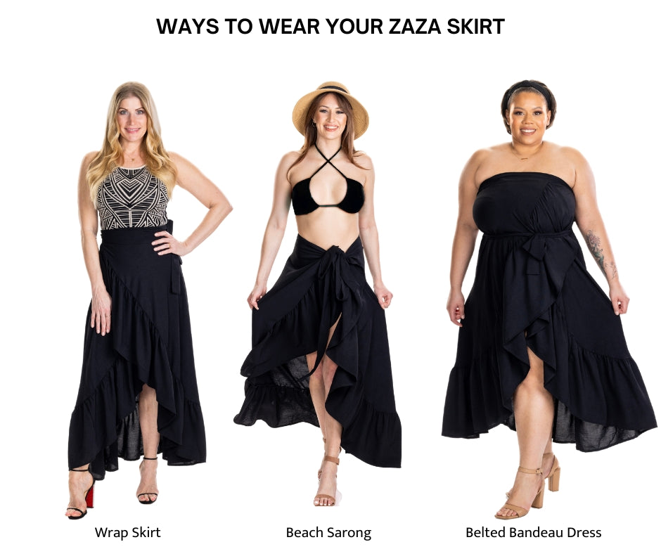 ZaZa Black Curvy  Skirt