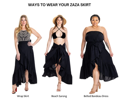 ZaZa Black Curvy  Skirt