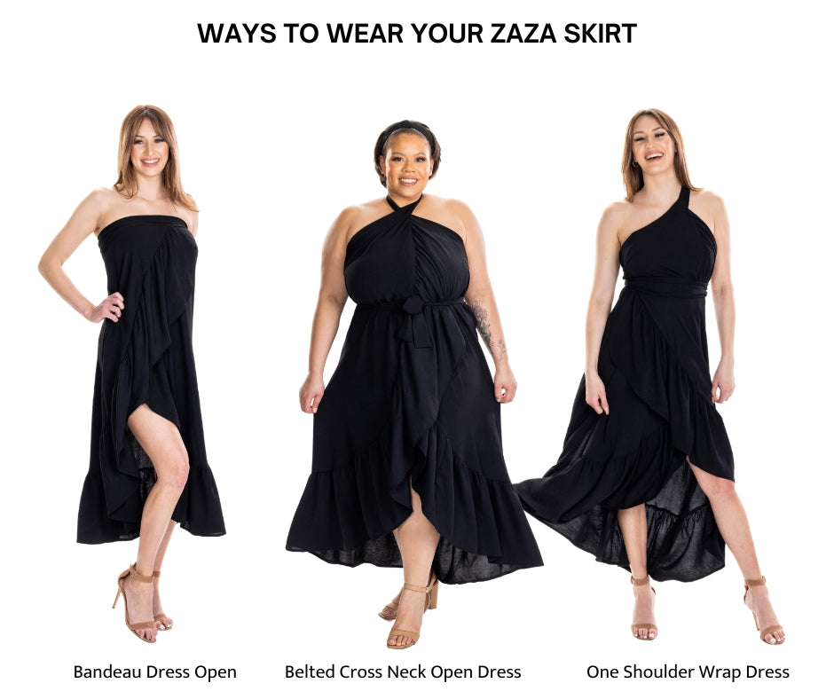 ZaZa Black Curvy  Skirt