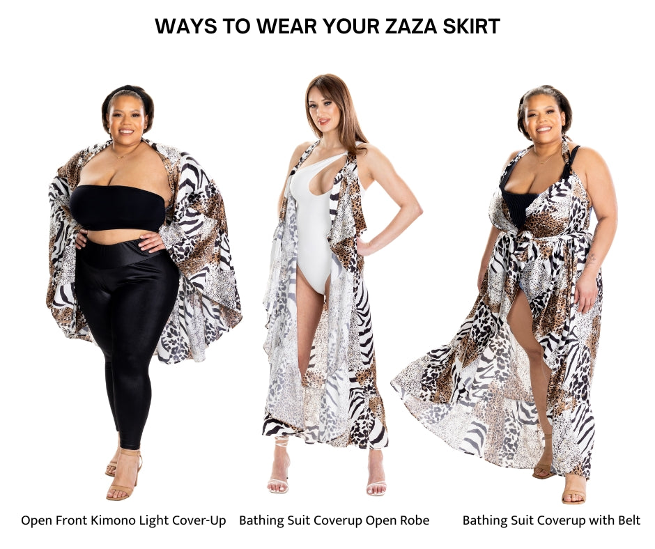 ZaZa Silk Animal Print Curvy Skirt