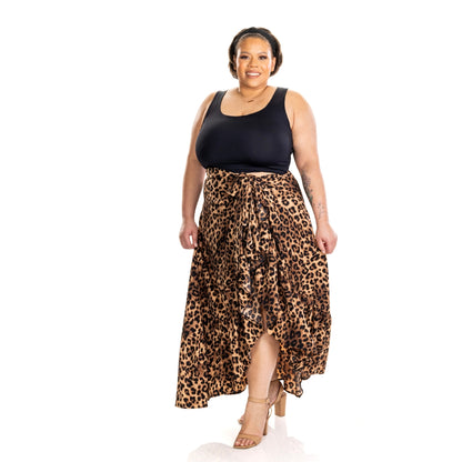 ZaZa Classic Leopard Curvy Skirt