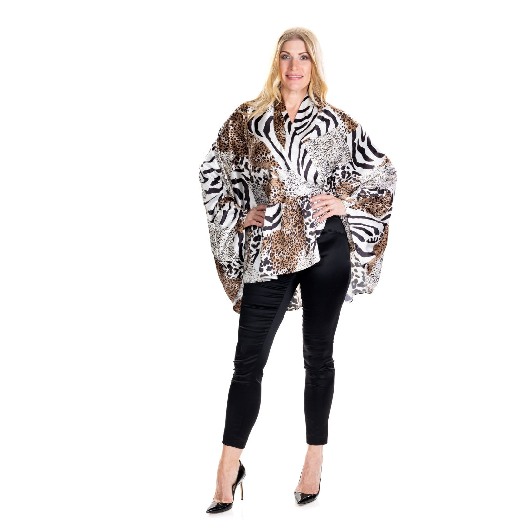 ZaZa Silk Animal Print Skirt