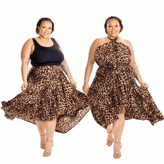 ZaZa Classic Leopard Curvy Skirt